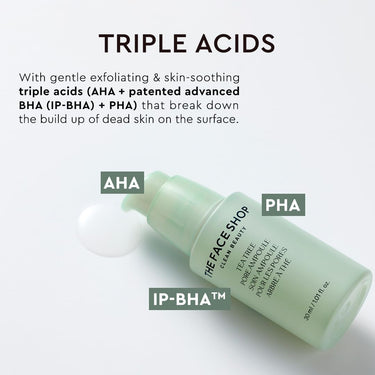 The Face Shop Tea Tree Pore Ampoule | Low-Irritant Ampule Soothes & Moisturizes Skin Deeply | Minimize Pores Size & Remove Dead Skin Cells Gently | Suitable for Acne-Prone Skin |30ml,K-Beauty